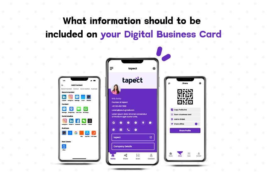 What information should to be included on your Digital Business Card